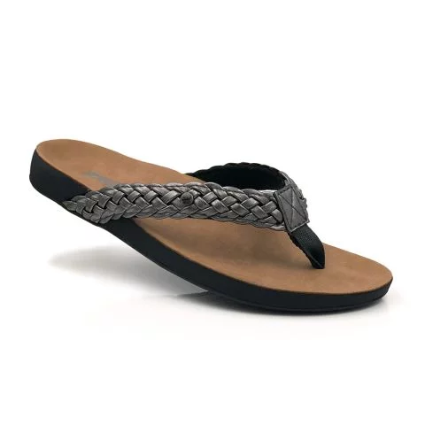 XANTHE Orthotic Flip Flops | PEWTER | ZULLAZ