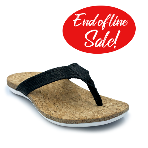 SUBER Orthotic Flip Flops | Black | FootActive  