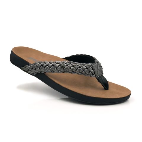 XANTHE Orthotic Flip Flops | PEWTER | ZULLAZ