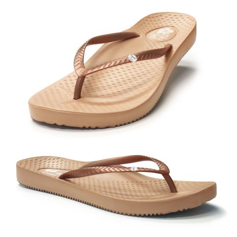 Tiki Girl Flip-Flops ROSE GOLD