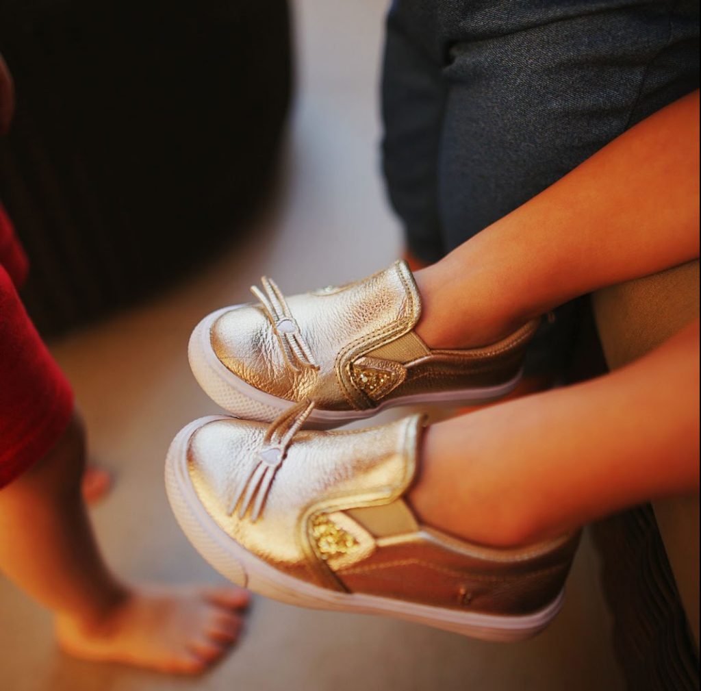 baby girl shoes in shimmering pink